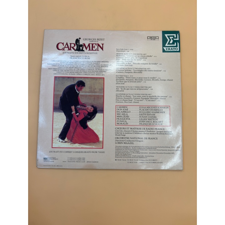 Carmen - Erato - Laserdisc Opéra Bizet Francesco Rosi