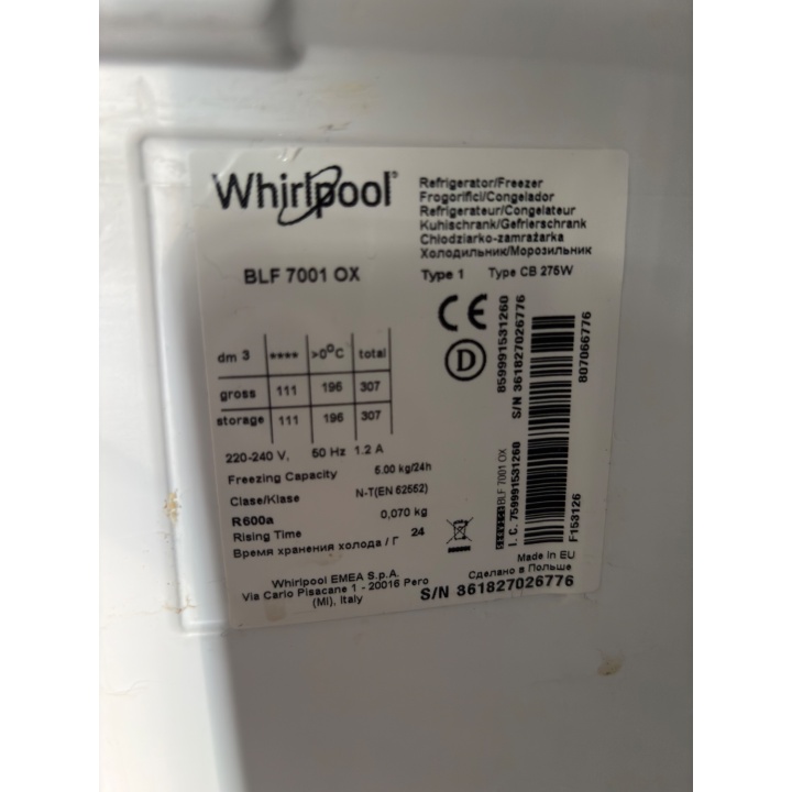 Réfrigérateur Combiné Whirlpool BLF 7001 OX 307L Inox A+