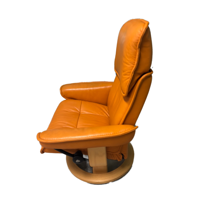 Fauteuil Stressless Admiral Ekornes + Ottoman Cuir Ocre