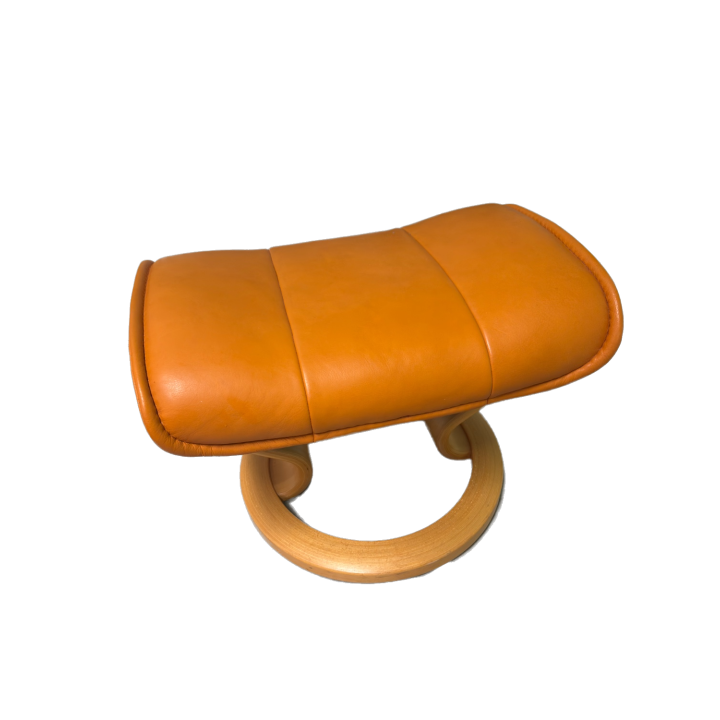 Fauteuil Stressless Admiral Ekornes + Ottoman Cuir Ocre