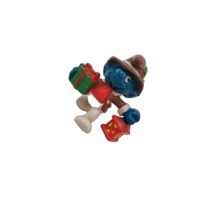 Figurine Schtroumpf Noël Schleich PVC - Schtroumpf Lanterne & Cadeau -