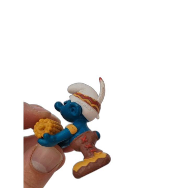 Schtroumpf Indien Figurine PVC Peyo Schleich - Schtroumpf Maïs Vintage