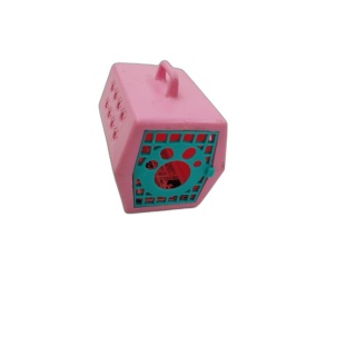 Cage Transport Miniature Rose Jouet - Accessoire Figurine Animal - Piè