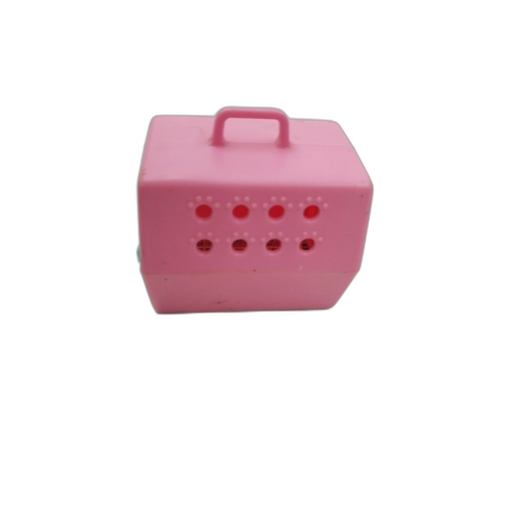 Cage Transport Miniature Rose Jouet - Accessoire Figurine Animal - Piè