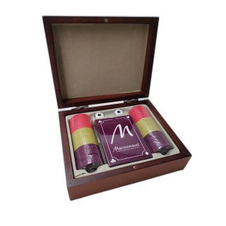 Coffret Poker Luxe Marionnaud - Boîte Bois, Jetons, Cartes & Dés - Idé
