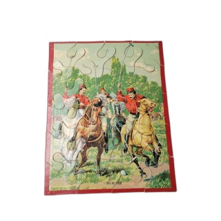 Puzzle Ancien Jeu du Polo - Puzzle Chromolithographie Vintage - Pièces