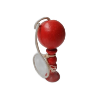 Bilboquet en Bois Rouge Classique - Jouet Adresse Traditionnel Enfant