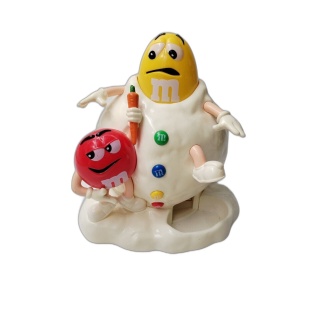 M&M's Figurine Distributeur Bonbons Bonhomme de Neige Rouge & Jaune - 