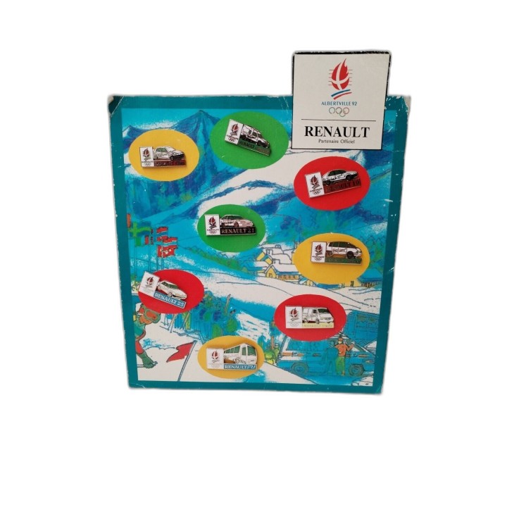 Pins Renault Albertville 1992 - Lot 8 Pins JO Hiver Partenaire Officie