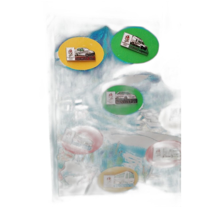 Pins Renault Albertville 1992 - Lot 8 Pins JO Hiver Partenaire Officie