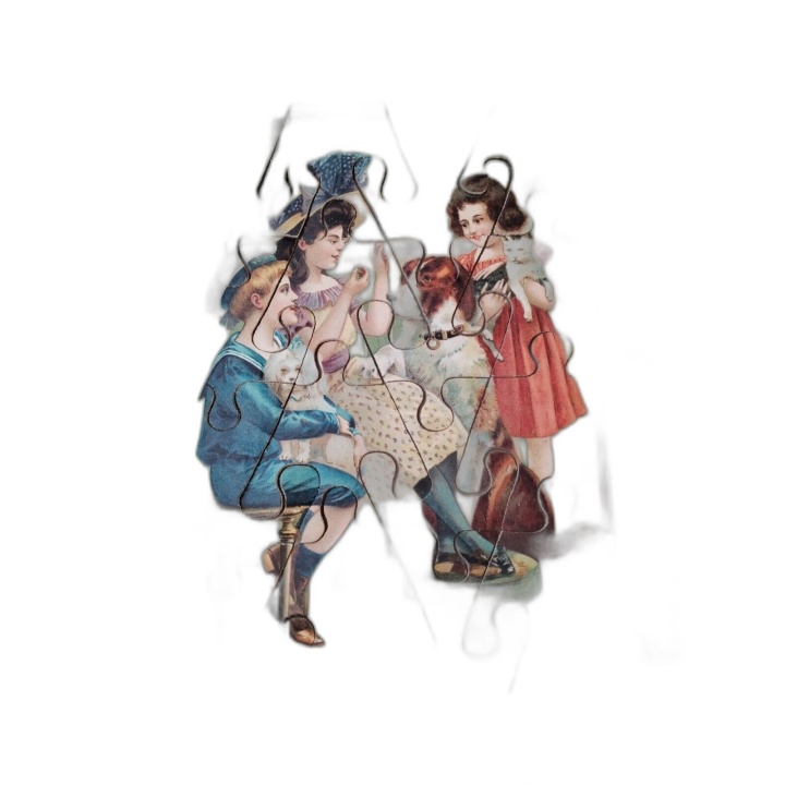 Jeu de Patience Ancien NK Atlas Paris - Chromos Découpés sur Bois - Pu