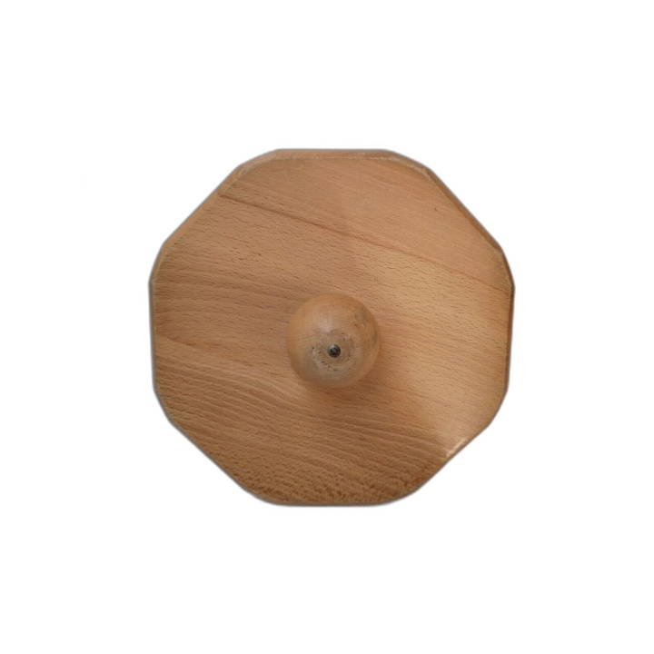 Grande Toupie en Bois avec Cible et Anneau - Jeu d'Adresse Façon Bilbo
