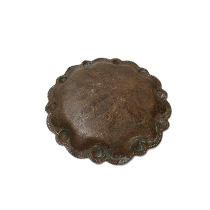 Plateau Oriental Laiton Ciselé Martelé ~28cm - Déco Ethnique Orientale