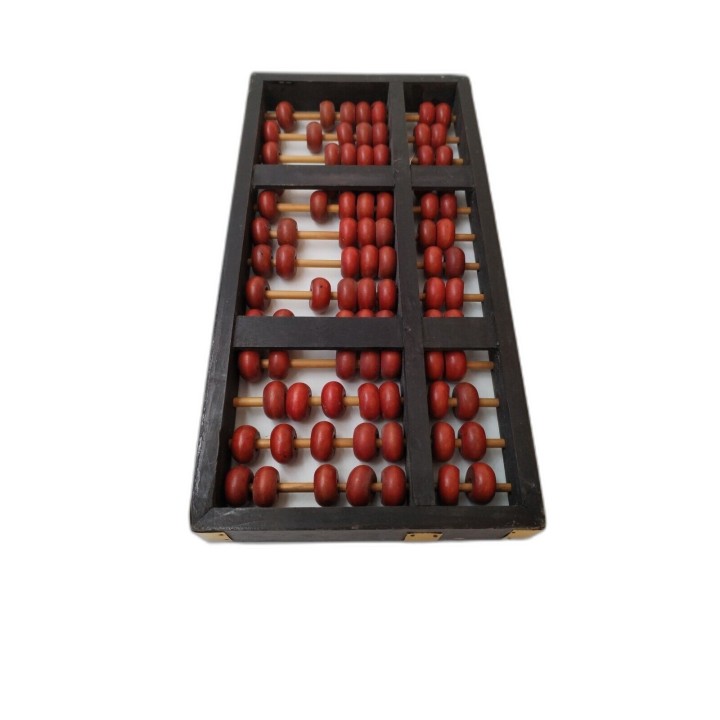 Boulier Chinois Ancien Lotus Flower Brand - 13 Tiges Bambou 91 Perles 