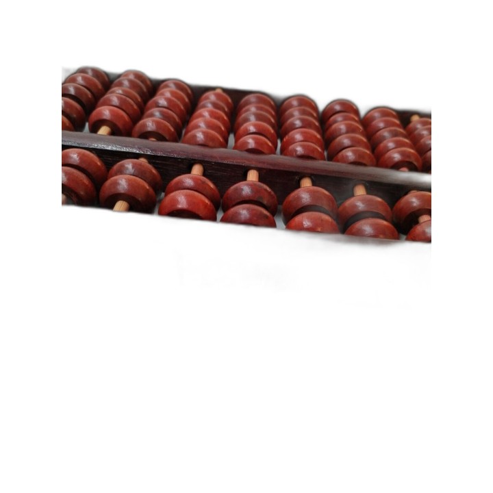 Boulier Chinois Ancien Abacus Red Lion Lotus Flower Brand - 13 Tiges 9