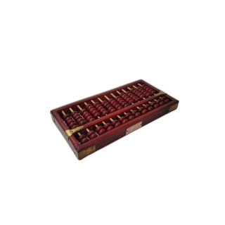 Boulier Chinois Ancien Abacus Red Lion Lotus Flower - 13 Tiges Bambou 