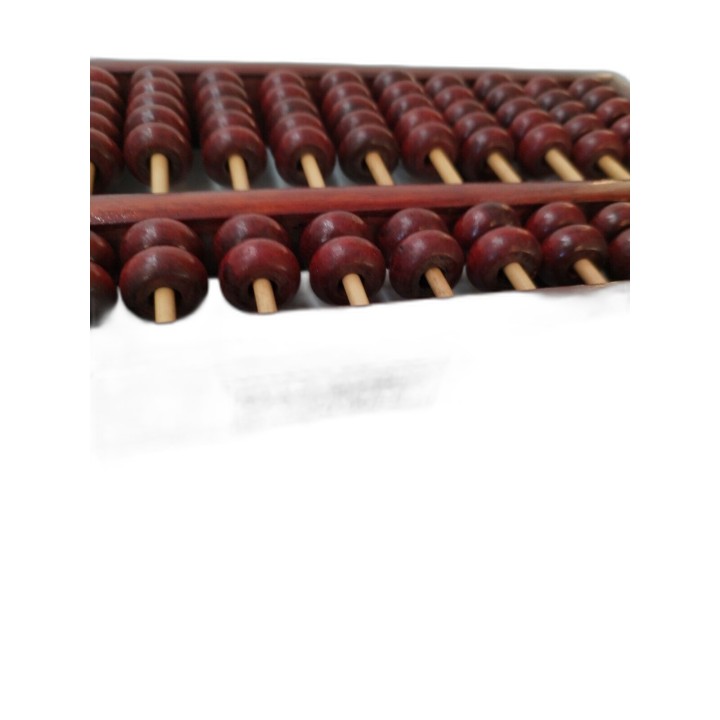 Boulier Chinois Ancien Abacus Red Lion Lotus Flower - 13 Tiges Bambou 
