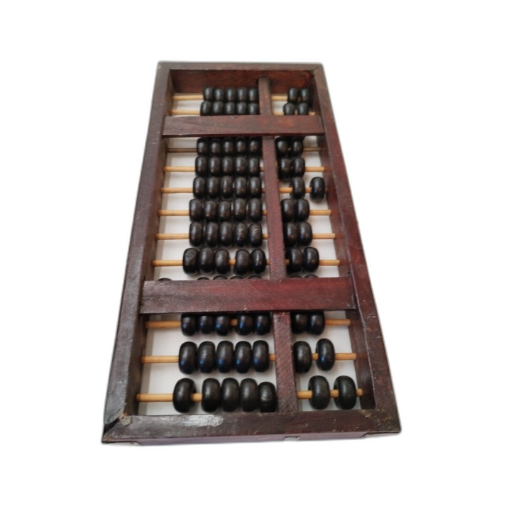 Boulier Chinois Ancien Abacus Lotus Flower Brand - 13 Tiges Bambou 91 