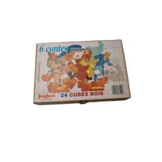 6 Contes Il Était Une Fois - Jeujura - 24 Cubes Bois Éveil Puzzle - 3