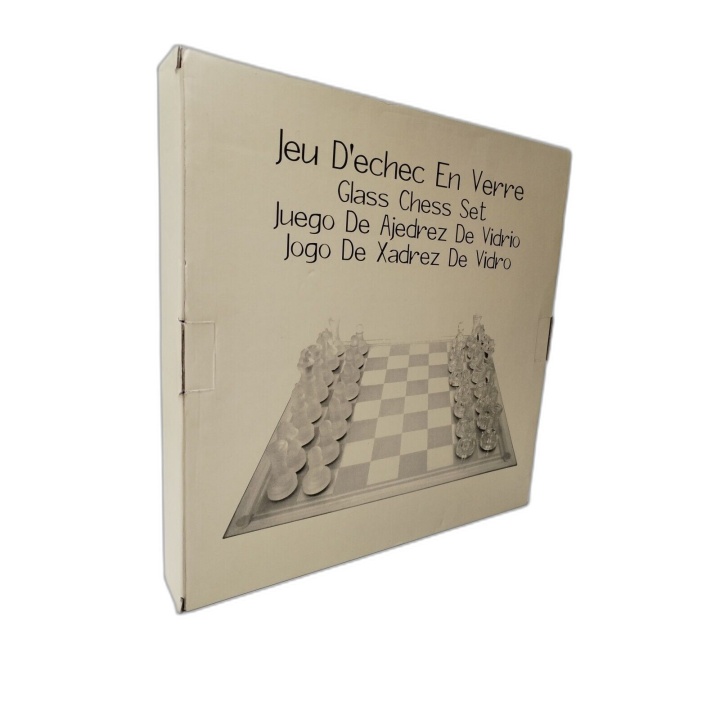 Jeu d'Échecs en Verre - Glass Chess Set - Plateau & Pièces Verre - Roi