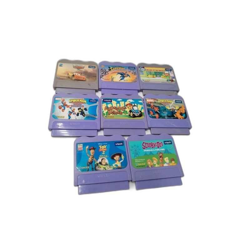 Lot 8 Jeux VTech V.Smile - Cars, Spider-Man, Toy Story 2, Scooby-Doo -