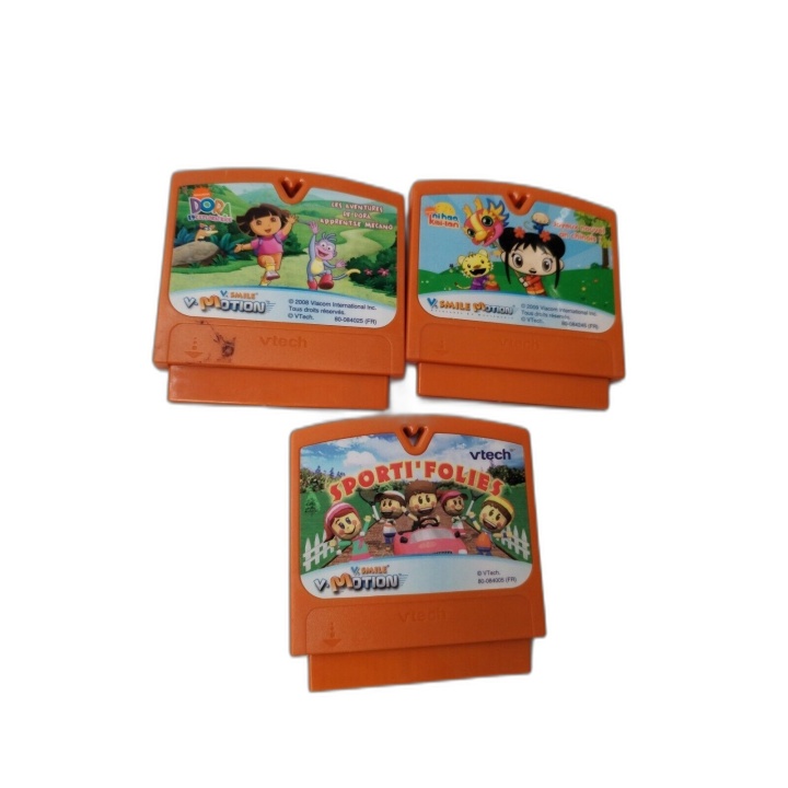 Lot 3 Cartouches VTech V.Smile Motion - Dora + Ni Hao Kai-Lan + Sporti