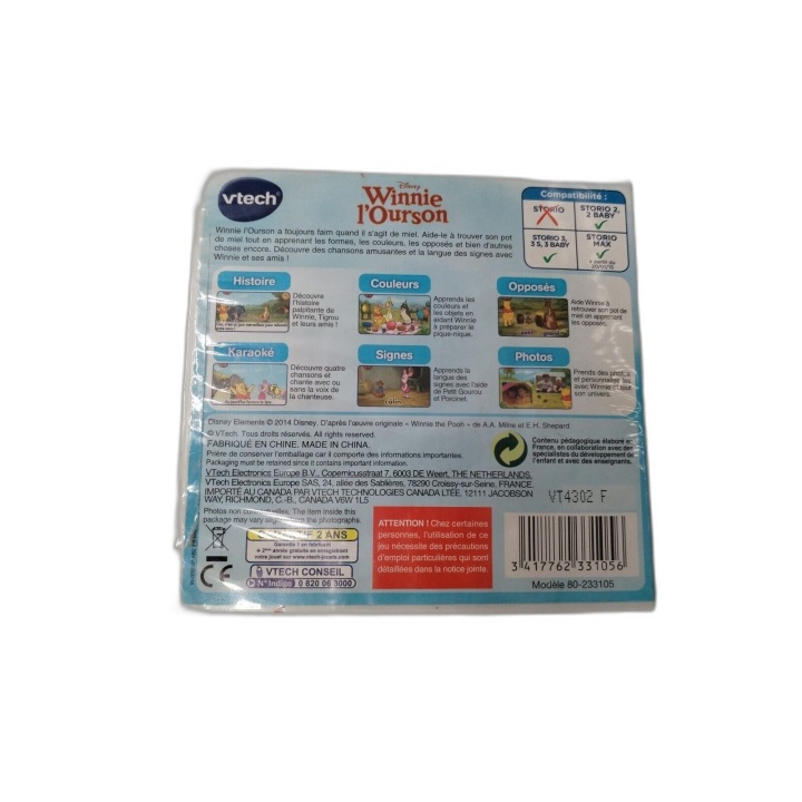 VTech Storio Cartouche Winnie l'Ourson Disney - Jeu Éducatif 1-3 Ans -