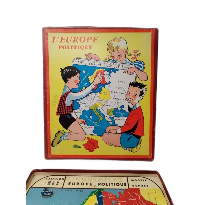 L'Europe Politique - MOB L'Éducative - Puzzle Carte d'Europe Vintage -