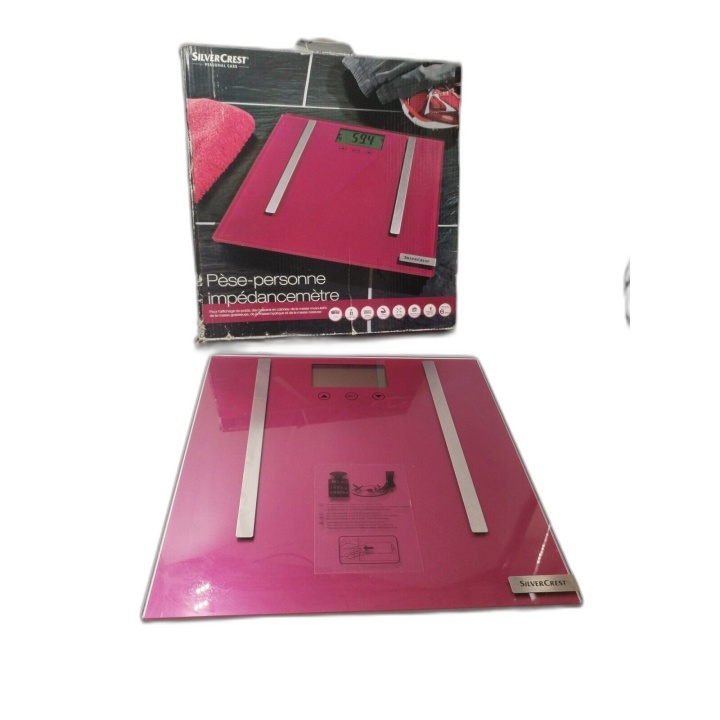 Pèse-Personne Impédancemètre SilverCrest Rose - Balance Digitale Masse