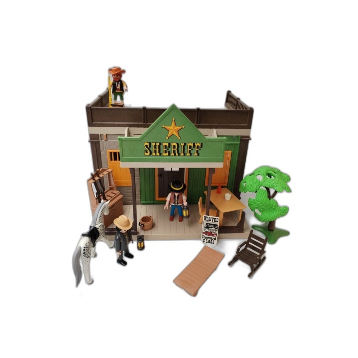 Playmobil Bureau du Shérif Western 3423 - Lot Figurines Cheval Accesso