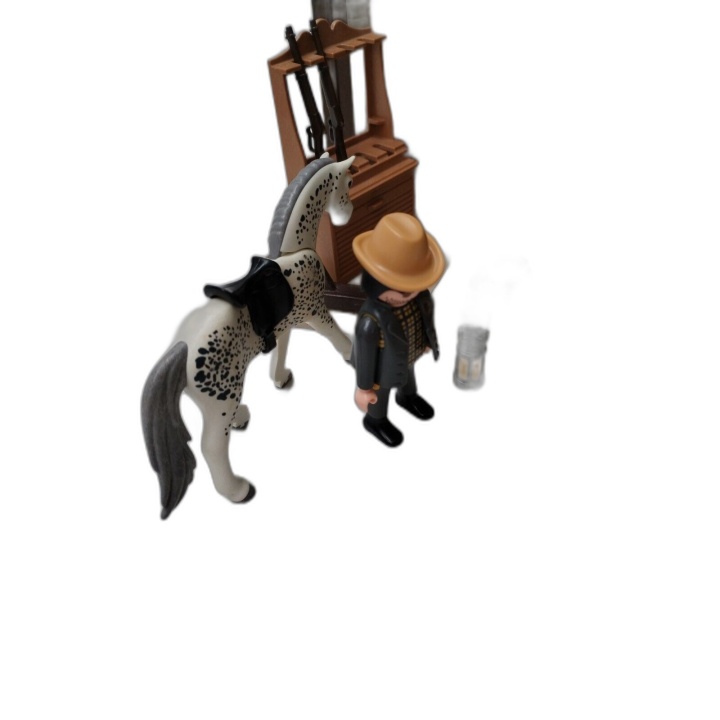 Playmobil Bureau du Shérif Western 3423 - Lot Figurines Cheval Accesso