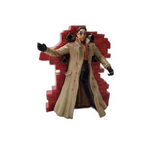 Figurine Matrix Morpheus avec Décor Mur de Briques - Statue Résine Col