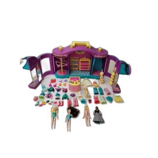 Polly Pocket Boutique Polly's - Playset Mode Vintage + 4 Figurines & N