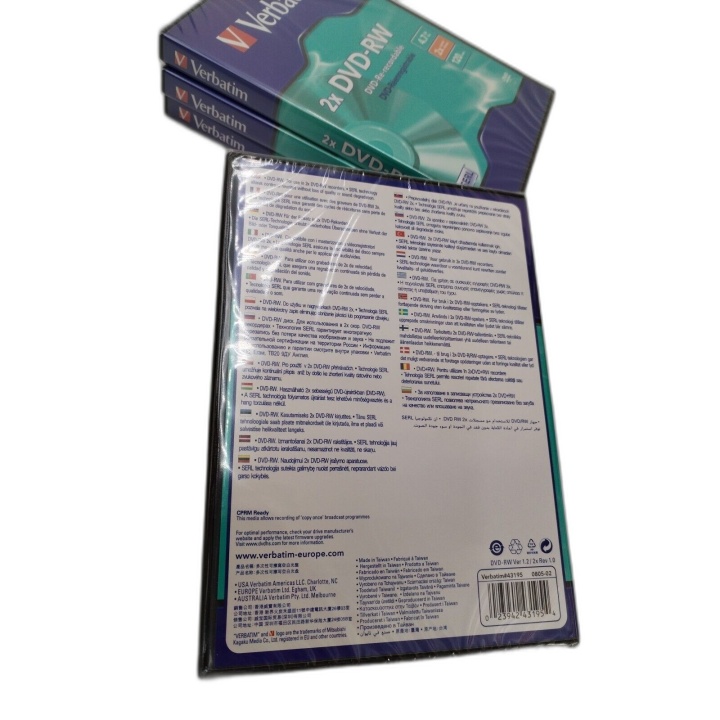 Verbatim DVD-RW 2x 4.7 Go 120 min - Lot de 5 Disques Réinscriptibles N