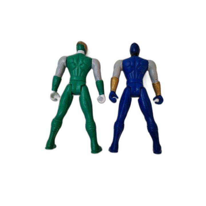 Power Rangers Lot 2 Figurines Vert & Bleu - Bandai - 11 cm - Occasion