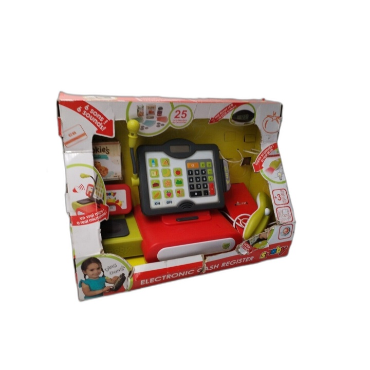 Smoby Caisse Enregistreuse Électronique Jouet - 25 Accessoires - 6 Son
