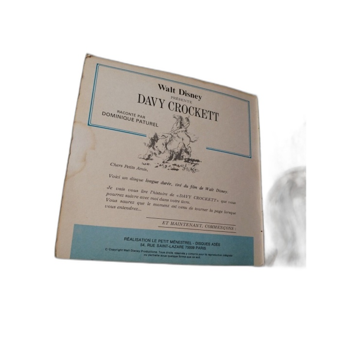 Davy Crockett Walt Disney - Livre-Disque Disneyland 45T Vintage - 24 P