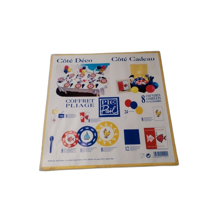Coffret Pliage Pic & Pail - Kit Fête 8 Couverts Complets + Accessoires