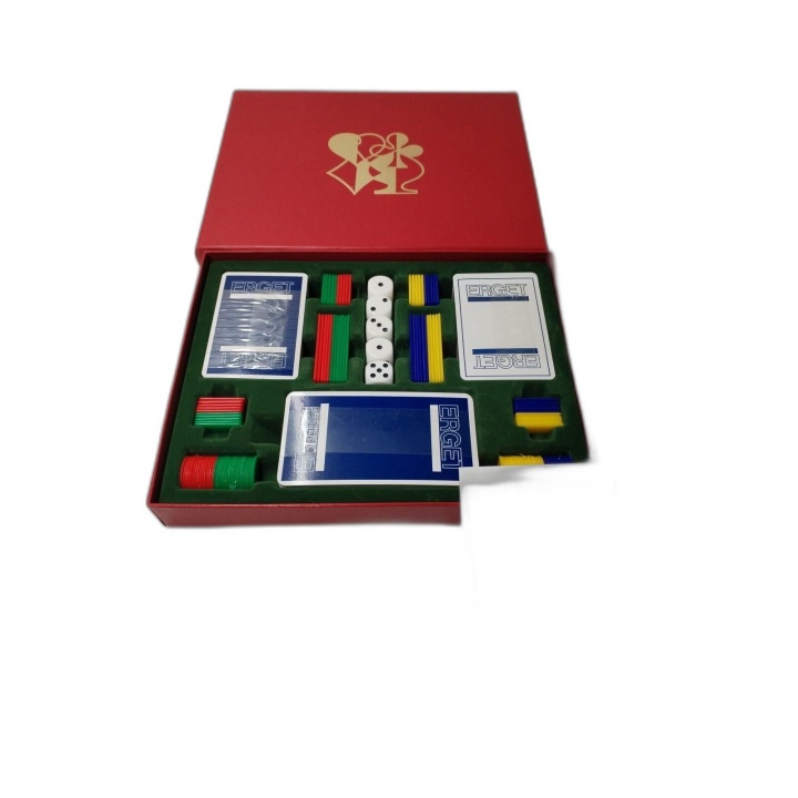 Erget - Jeu de Cartes et Dés Stratégie 2-4 Joueurs - Boîte Rouge Luxe