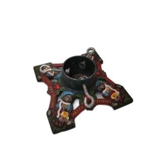 Pied de Sapin Fonte Peinte Merry Christmas Oursons - Support Réglable 