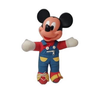 Mickey Mouse Poupée Éducative Vintage Disney - Tête Vinyle Corps Tissu