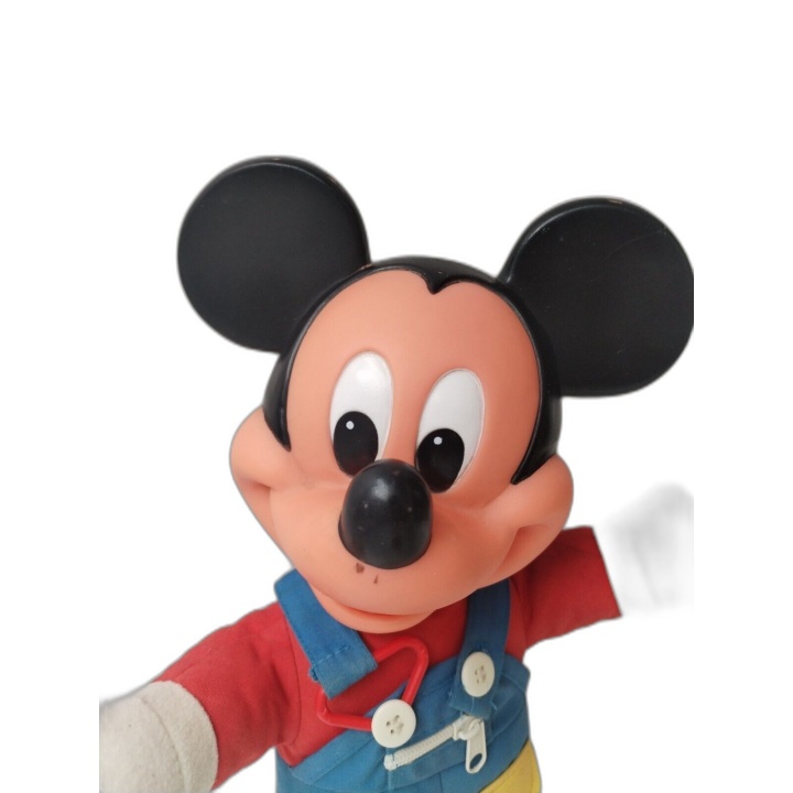 Mickey Mouse Poupée Éducative Vintage Disney - Tête Vinyle Corps Tissu