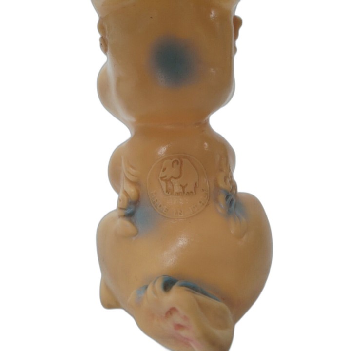 Figurine Jouet Vintage Chien Souriant Caoutchouc Souple — Jouet Ancien