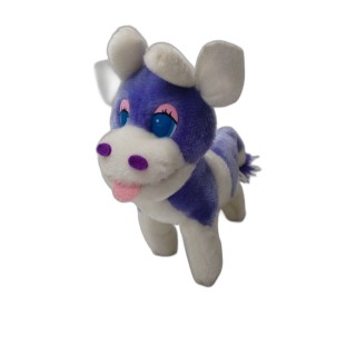 Peluche Chien Husky Violet Yeux Bleus — Doudou Chiot Kawaii — Occasion