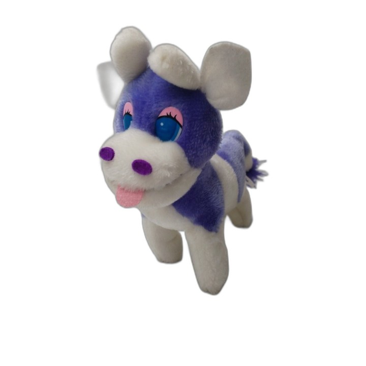 Peluche Chien Husky Violet Yeux Bleus — Doudou Chiot Kawaii — Occasion