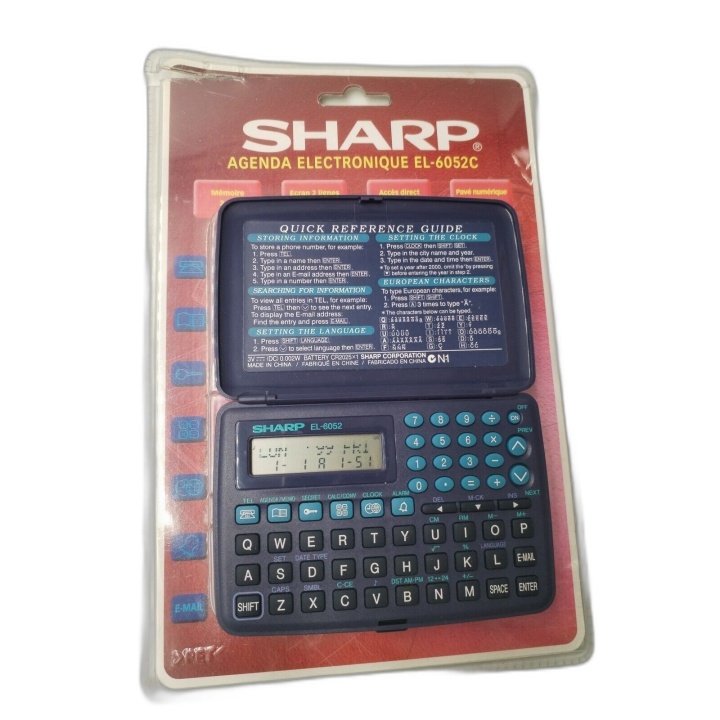 Sharp Agenda Électronique EL-6052C - Organiseur Vintage Années 90 - Cl