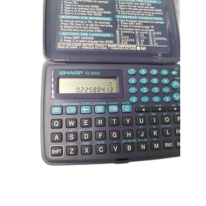 Sharp Agenda Électronique EL-6052C - Organiseur Vintage Années 90 - Cl