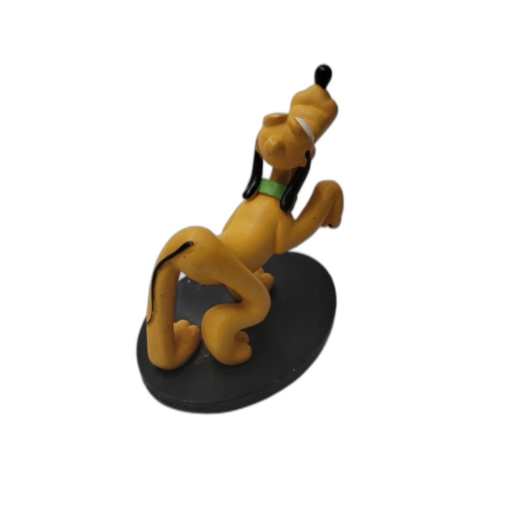 Figurine Pluto Disney - Personnage Mickey - Statuette Résine Socle Noi