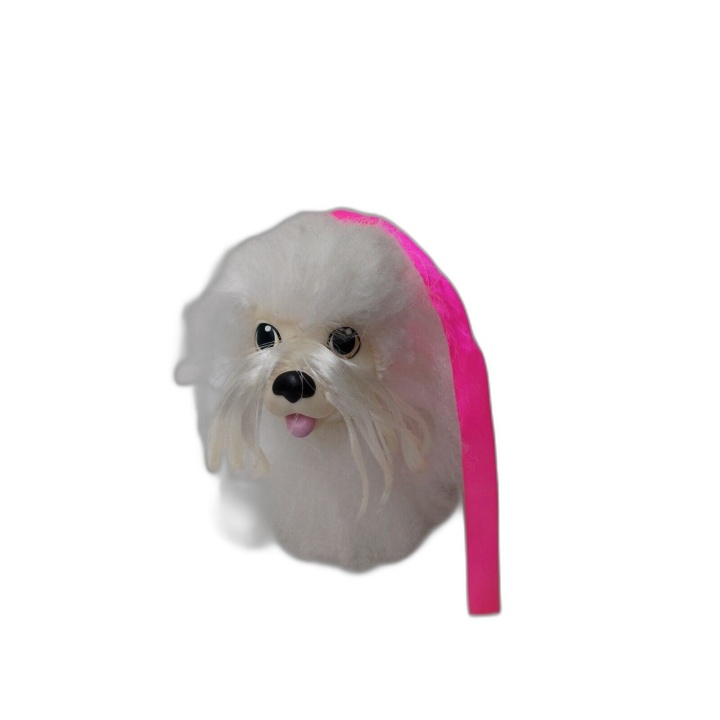 Sweetie Pups Hasbro 1989 - Chien Peluche Bichon Maltais Blanc avec Lai