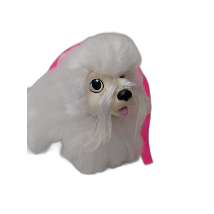 Sweetie Pups Hasbro 1989 - Chien Peluche Bichon Maltais Blanc avec Lai